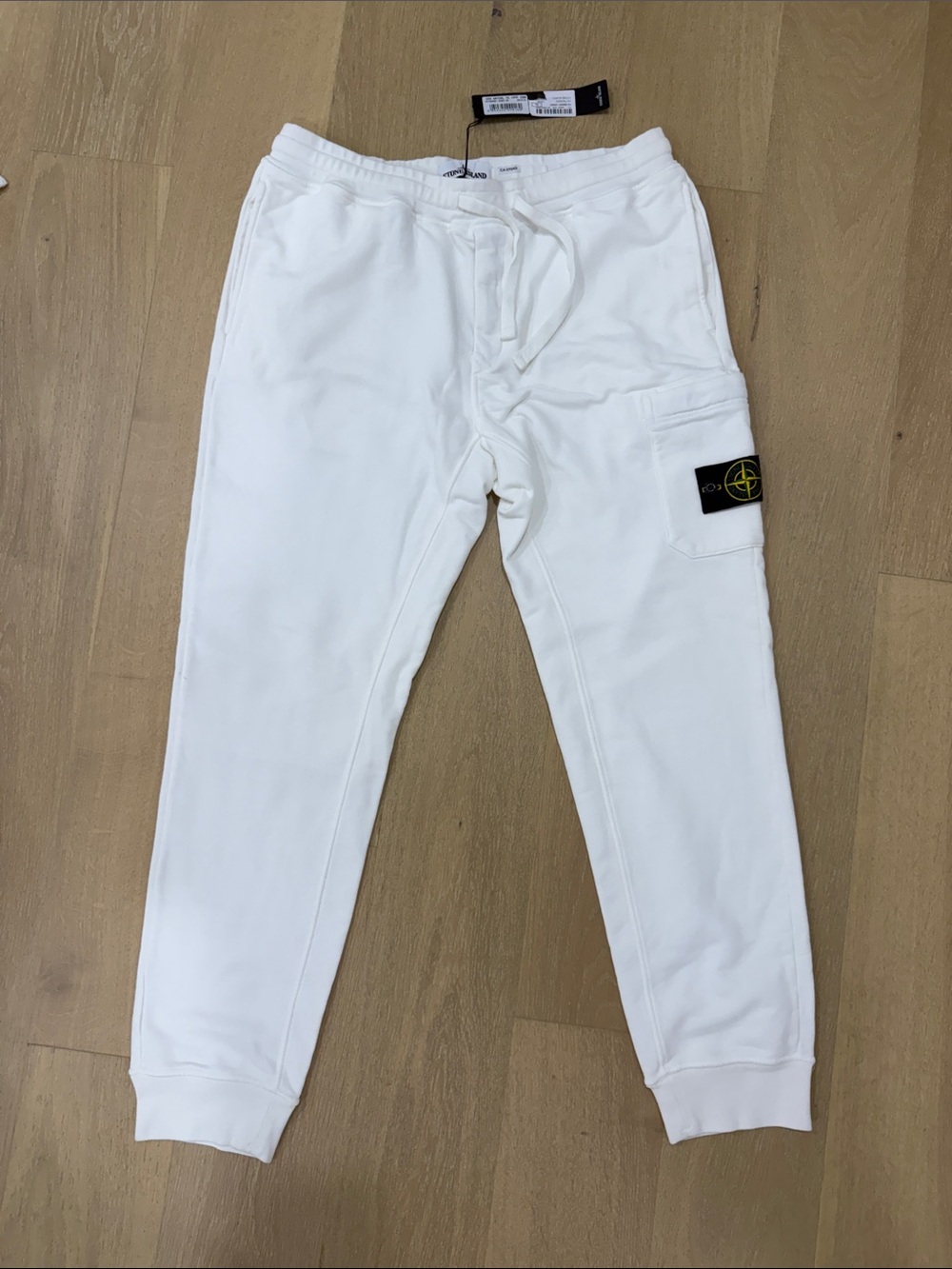 Stone Island Men’s White Cargo Sweatpants